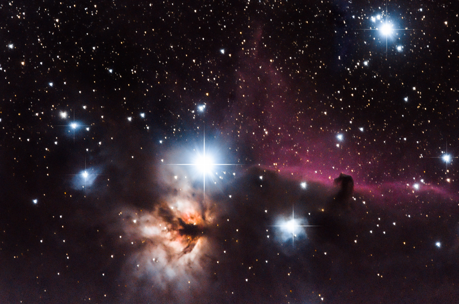 Astrophotographie Constellation d'orion, D7500, NGC 2024, IC 434